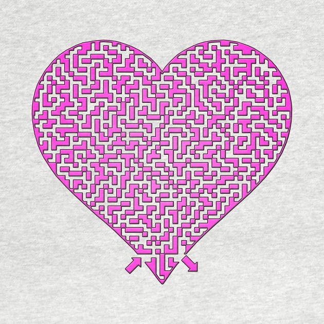 Pink Heart Shaped Maze by gorff